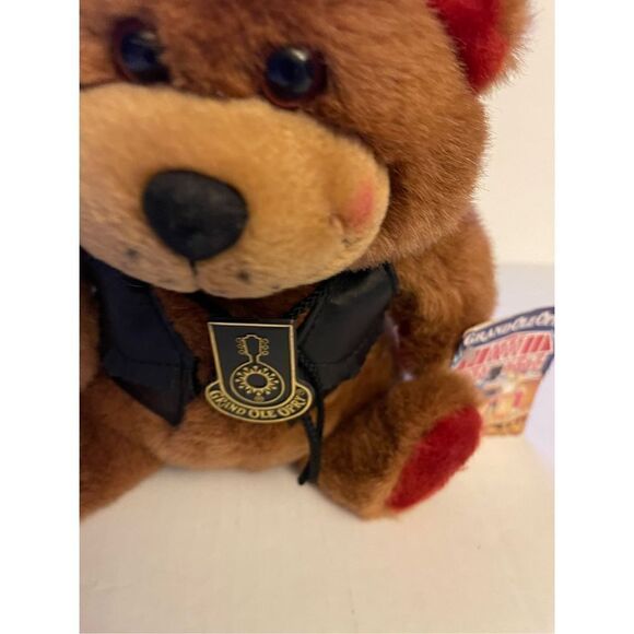 GRAND OLE OPRY Vintage 1995 24K Company 8” HOOCH Plush Bear Black Leather Fringe - Picture 2 of 6